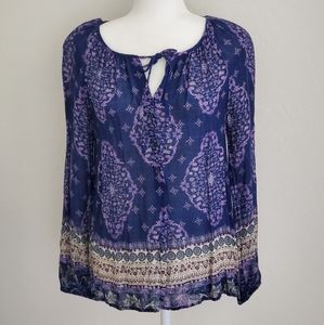 Lucky Brand Long Sleeve Top Blue XS